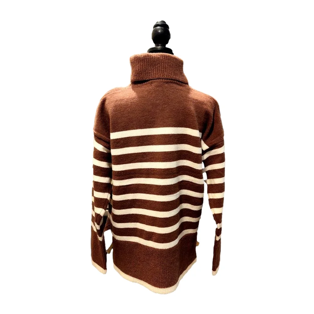 NWT Line & Dot Stripe Turtleneck Pullover Size XS - Picture 2 of 16